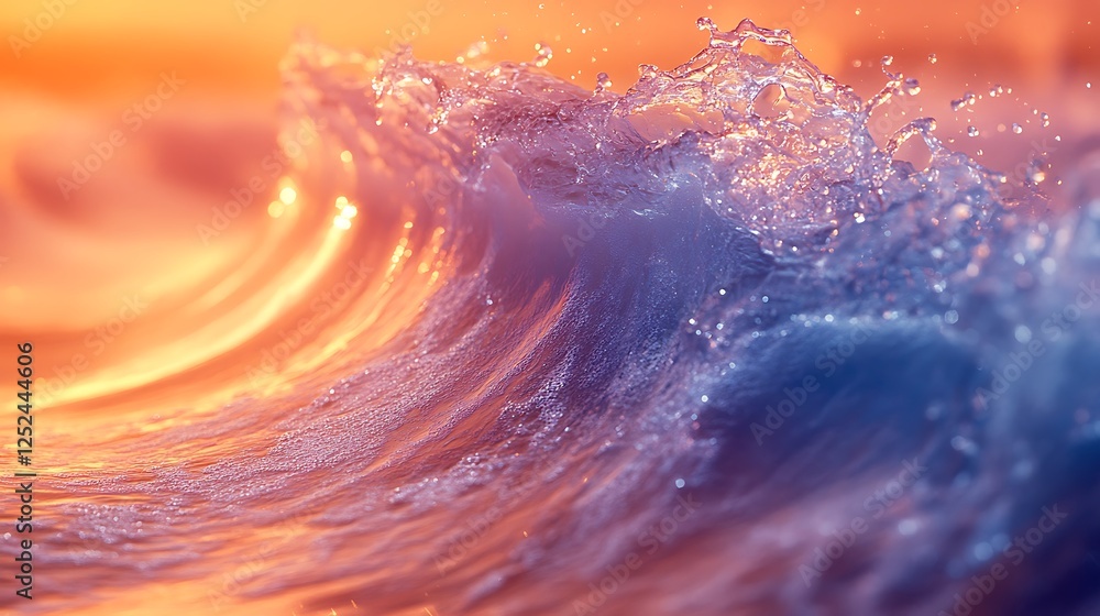 Fototapeta premium High-resolution macro capturing the beauty of textured color waves with minuscule glossy elements