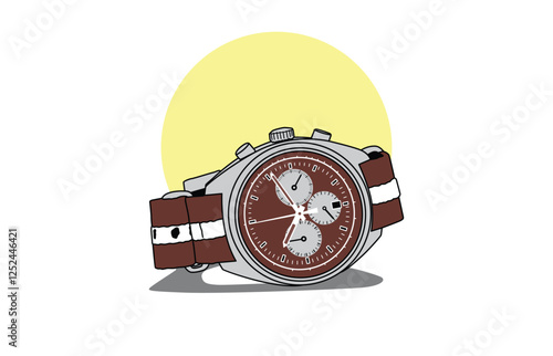 close up illustration of a luxury watch