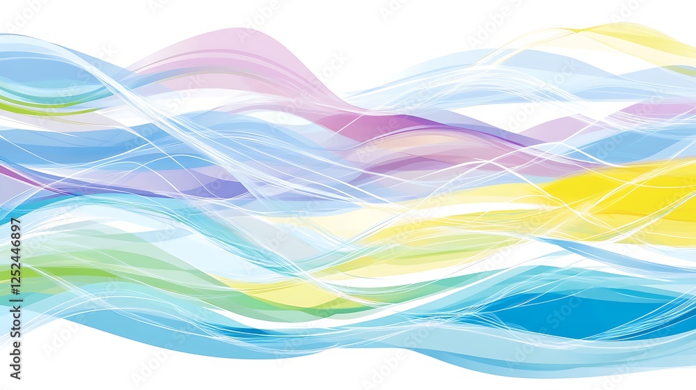 Abstract Pastel Wave Design Featuring Flowing Lines and Colors Abstract Pastel Wave Design Featuring Flowing Lines and Colors