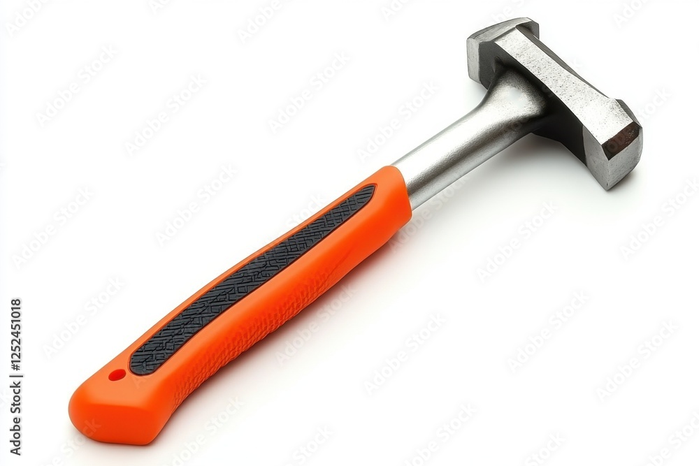 New sledgehammer with orange handle on a white surface New sledgehammer with orange handle on a white surface