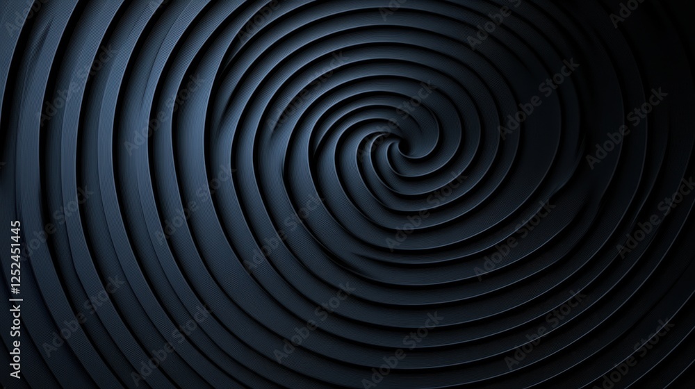 Obraz premium Dark Spiral Design with Smooth Waves Creating a Sense of Motion and Depth in Abstract Background
