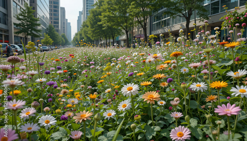 flower garden in the city