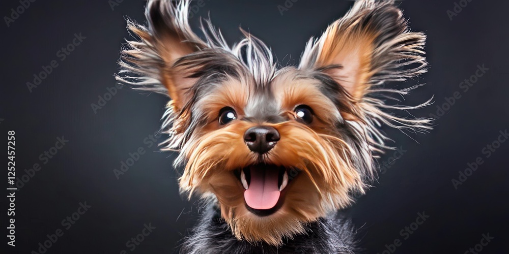 Naklejka premium happy yorkshire terrier