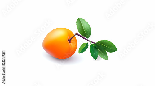 Wallpaper Mural Vibrant orange apple with leaves, studio shot.  Ideal for food, healthy eating, or fruit-themed design Torontodigital.ca