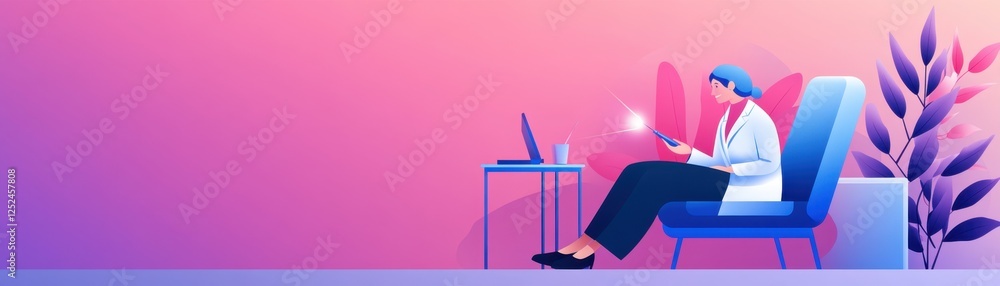 Professional woman working remotely in a modern office environment with laptops and technology Professional woman working remotely in a modern office environment with laptops and technology