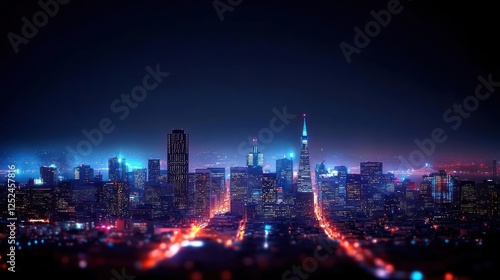 Wallpaper Mural Colorful Blurry Night Cityscape View Torontodigital.ca