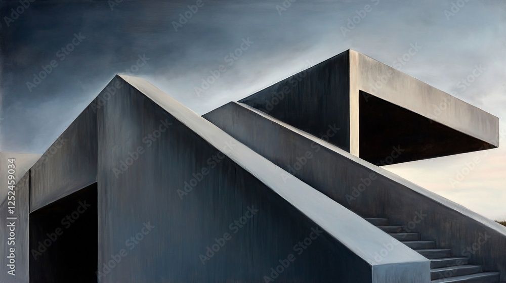 Abstract Concrete Architecture: Geometric Forms and Shadows Abstract Concrete Architecture: Geometric Forms and Shadows