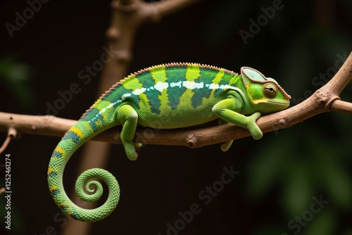 Various kinds of animals.A lizard on a branch. photo