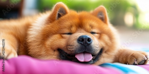 happy chow chow puppy photo