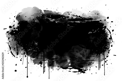 Εκτύπωση καμβά Black graffiti spray paint frames, ink splatters, and drips create a bold, edgy aesthetic