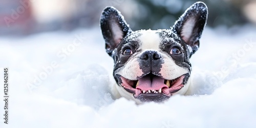 happy bulldog puppy  photo