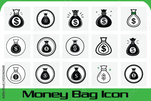 Money Bag Icon Vector Illustration for Financial and Business Designs