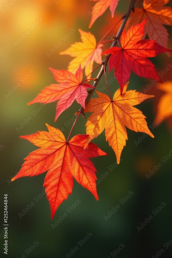 Autumnal foliage glows with vibrant hues, illuminated by the warm sunlight filtering through the branches. Autumnal foliage glows with vibrant hues, illuminated by the warm sunlight filtering through the branches.