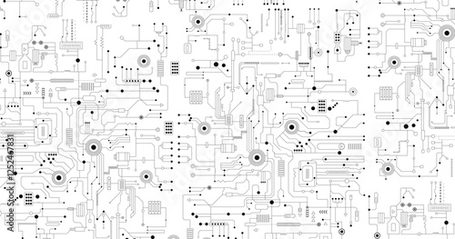 Vector micro chip, micro scheme elements design. Abstract technology, IT thematic background. Future technologies background . 