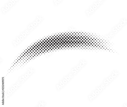 Halftone lighting effect. Black dot Brush vector design.