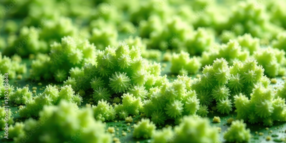 Intricate Miniature Forest of Vibrant Green Crystalline Structures on a Lush Surface Intricate Miniature Forest of Vibrant Green Crystalline Structures on a Lush Surface