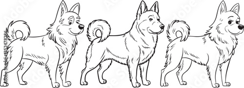 vector line art drawing of a dog