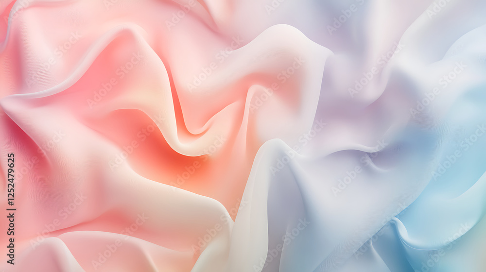 Fototapeta premium Pastel Fabric Draped in Soft Waves and Folds