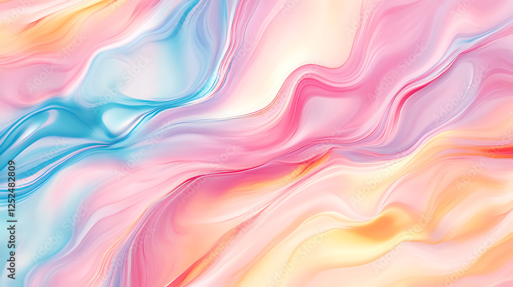 Abstract Pastel Swirls of Pink Blue and Yellow Hues Abstract Pastel Swirls of Pink Blue and Yellow Hues