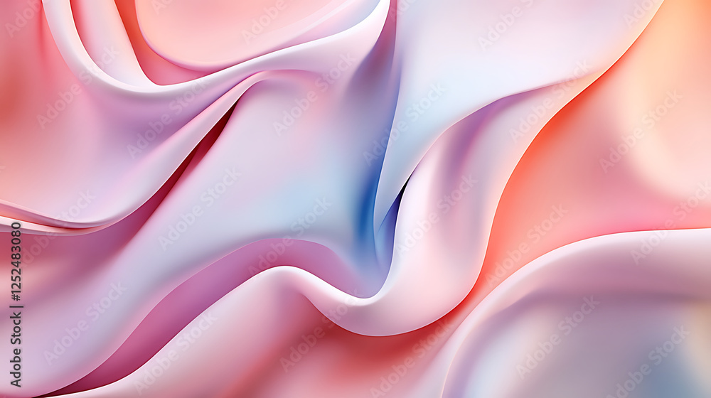Obraz premium Abstract Pastel Swirls of Smooth Flowing Fabric