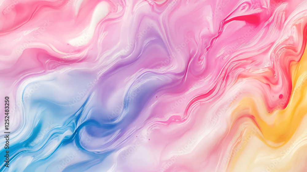 Fototapeta premium Abstract Pastel Swirls Colorful Fluid Art Design
