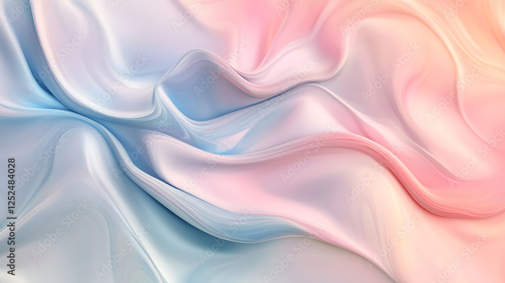 Obraz premium Abstract Pastel Waves of Color Flowing Smoothly