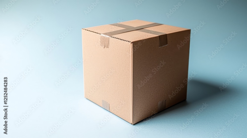 Cardboard Box on Minimalist Background Cardboard Box on Minimalist Background