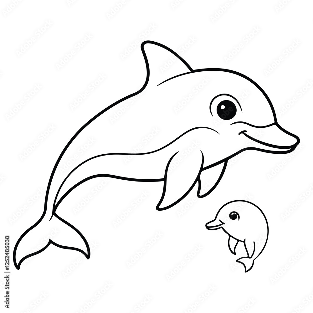 Vector continuous one line dolphin illustration Generated by Ai. Vector continuous one line dolphin illustration Generated by Ai.