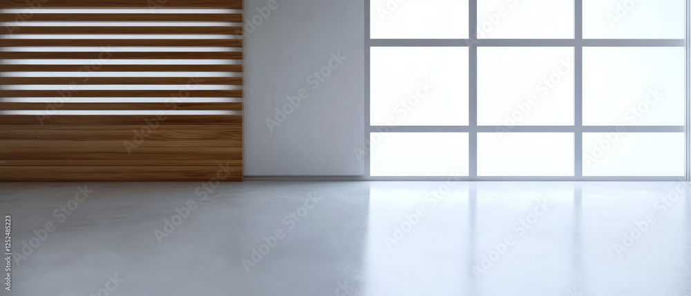 Modern interior space with wooden accents and ample natural light in a minimalist design Modern interior space with wooden accents and ample natural light in a minimalist design