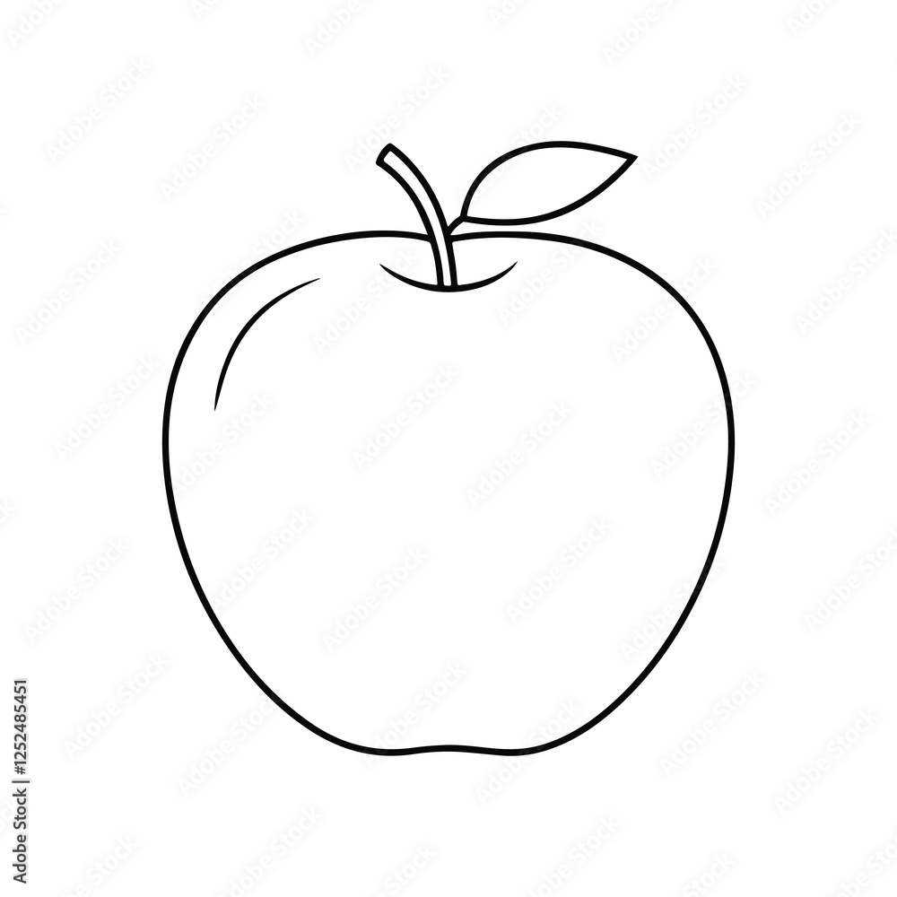 Fototapeta premium Apple Vector Line Art Illustration Modern Minimalist apple vector outline Design Generated by Ai.