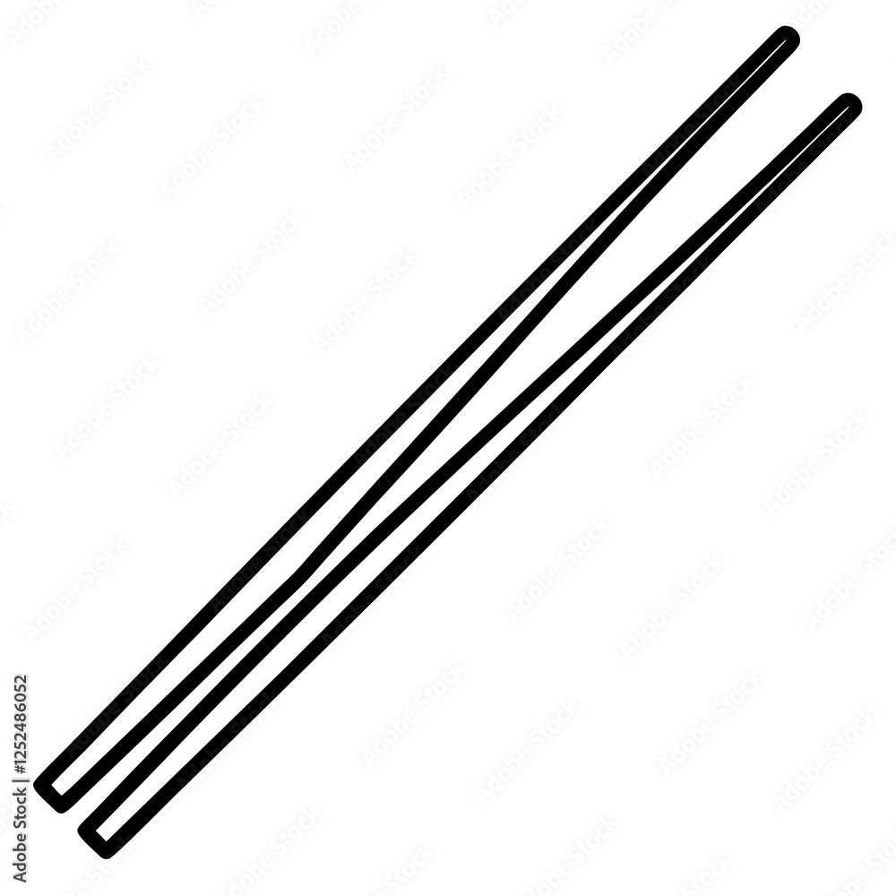 Chopsticks and Bowl Clean Line Art Vector Chopsticks and Bowl Clean Line Art Vector