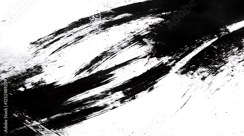 Black ink brush strokes white background
