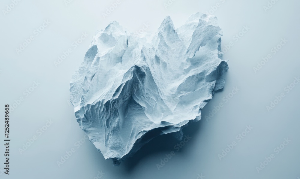 Fototapeta premium Abstract Blue Mountain Range, Studio Shot, Minimalist Background, 3D Render, Design Element