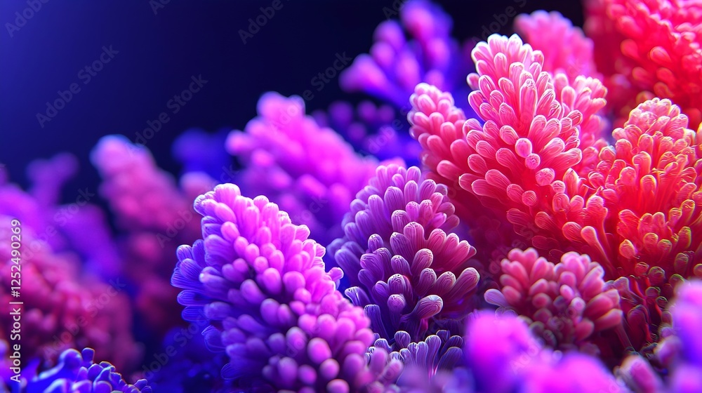 Vibrant Pink Purple Coral Reef Closeup Underwater Macro Photography Vibrant Pink Purple Coral Reef Closeup Underwater Macro Photography