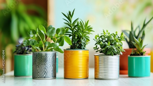 Vibrant Indoor Plants in Recycled Aluminum Pots