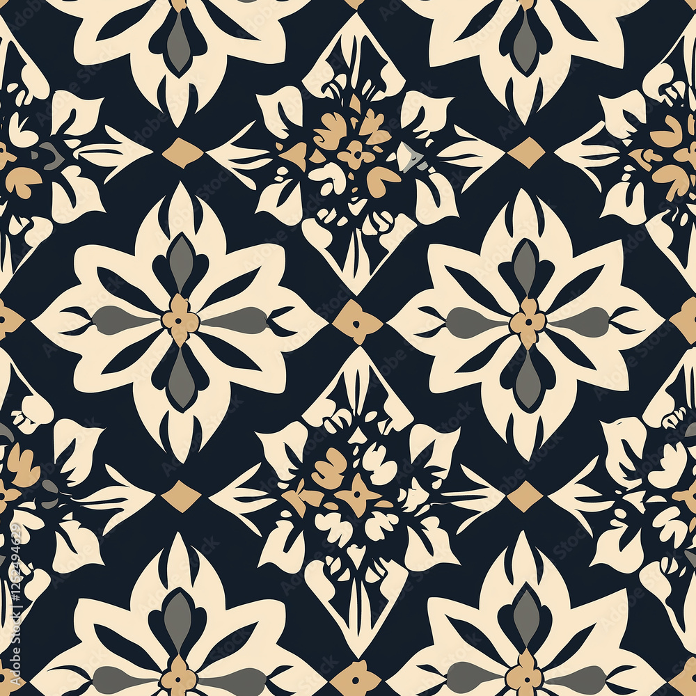 Elegant block print carpet seamless pattern design living room textile art vintage atmosphere top view timeless home decor concept Elegant block print carpet seamless pattern design living room textile art vintage atmosphere top view timeless home decor concept