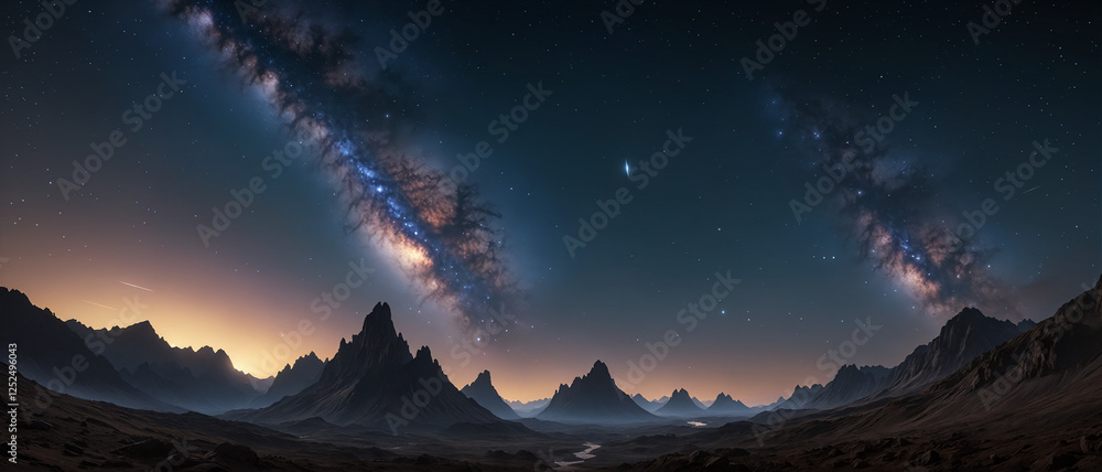 Fototapeta premium Galaxy and cluster in the night sky