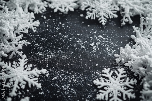 Obraz na płótnie Snow Flakes Black And White w salonie