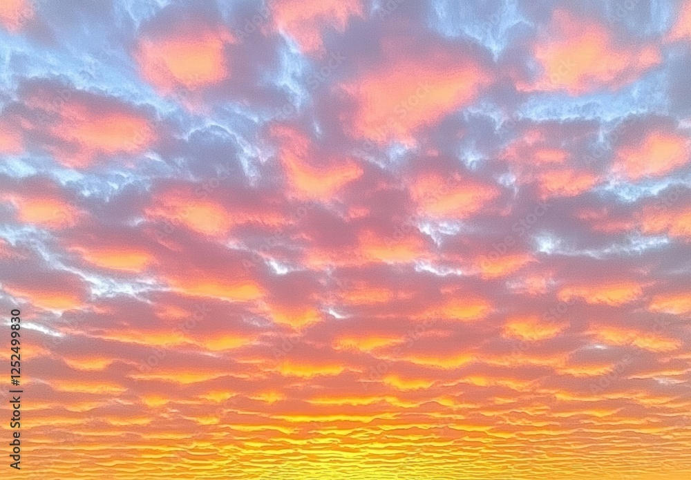 Fototapeta premium Stunning Sunset Over a Colorful Sky with Dramatic Clouds and Vibrant Hues at Dusk