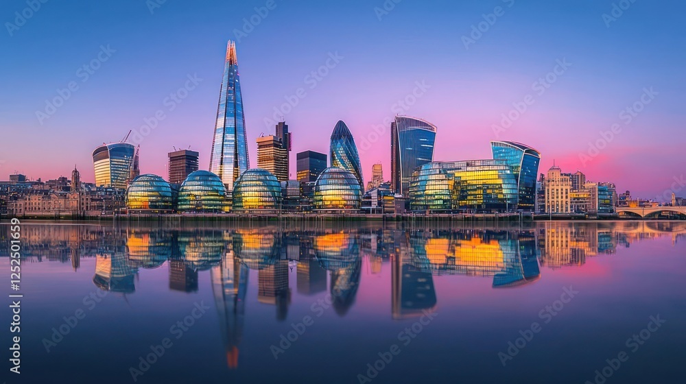 London Skyline Reflection at Dawn London Skyline Reflection at Dawn