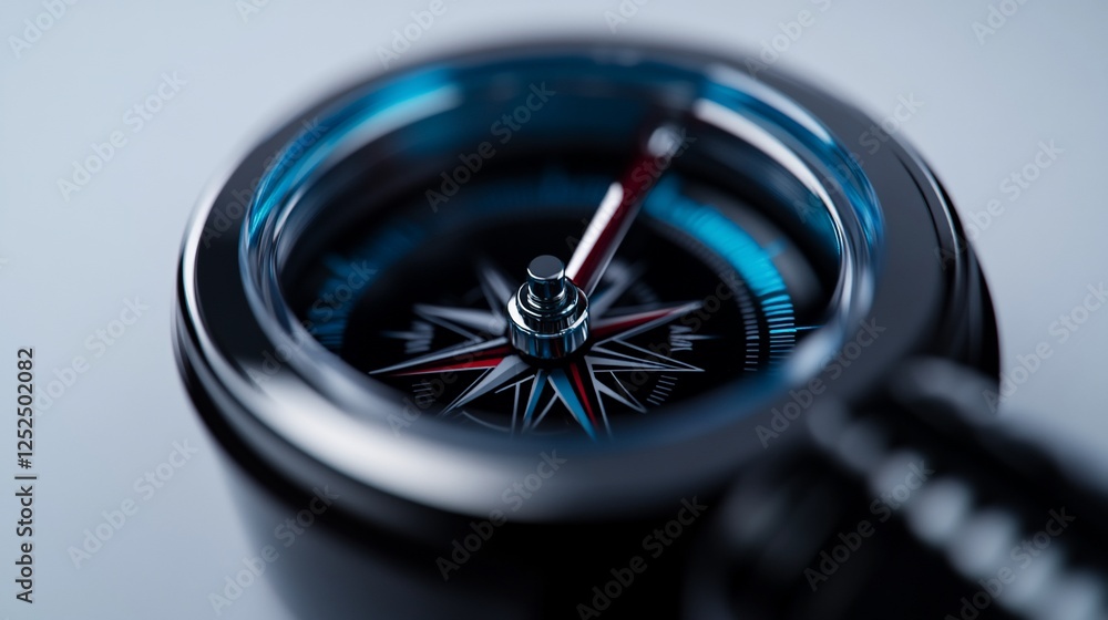 Precision Navigation: A Close-Up of a Modern Compass Precision Navigation: A Close-Up of a Modern Compass
