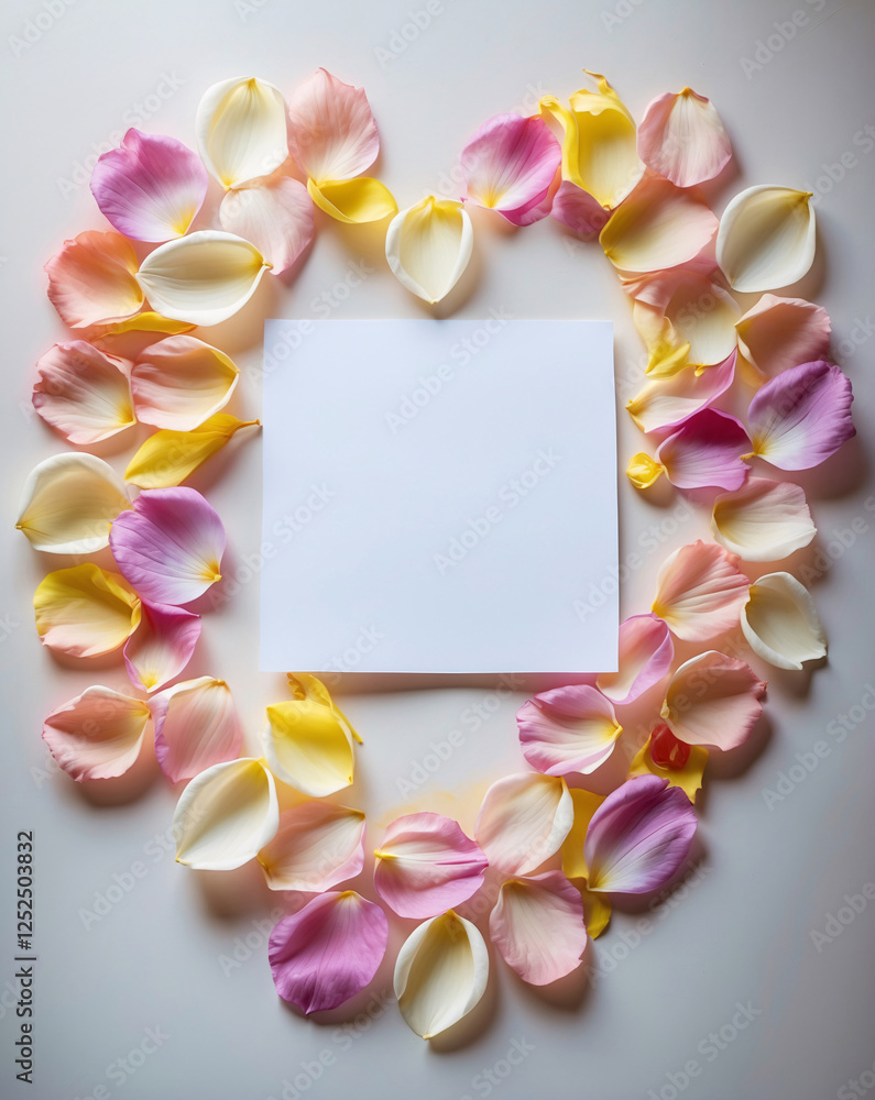 Pastel Pink Peach Rose Petals Arround Blank White Paper in a Heart Shape on a Clean Surface for Wedding Day or Romantic Event Decor Romantic Wallpaper Background Idea Inspiration Pastel Pink Peach Rose Petals Arround Blank White Paper in a Heart Shape on a Clean Surface for Wedding Day or Romantic Event Decor Romantic Wallpaper Background Idea Inspiration