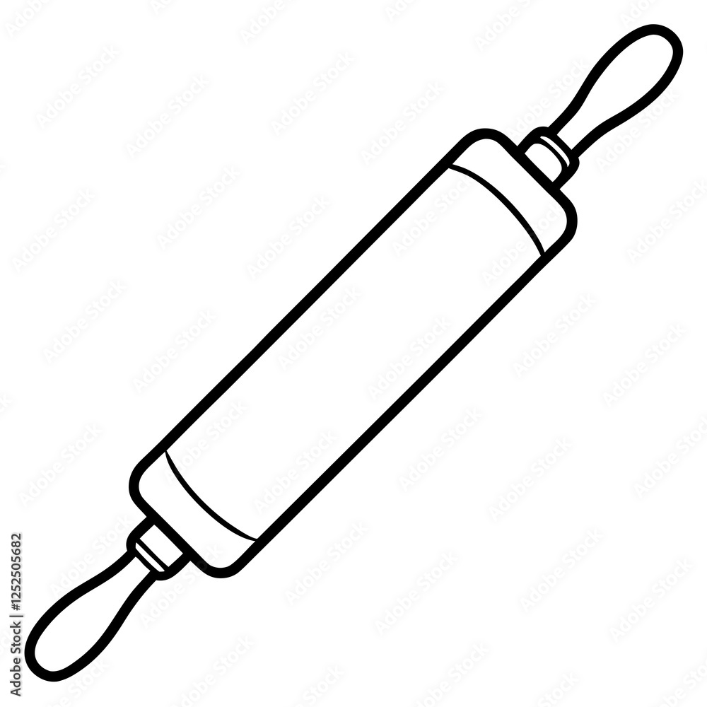 Classic Rolling Pin Line Drawing Classic Rolling Pin Line Drawing