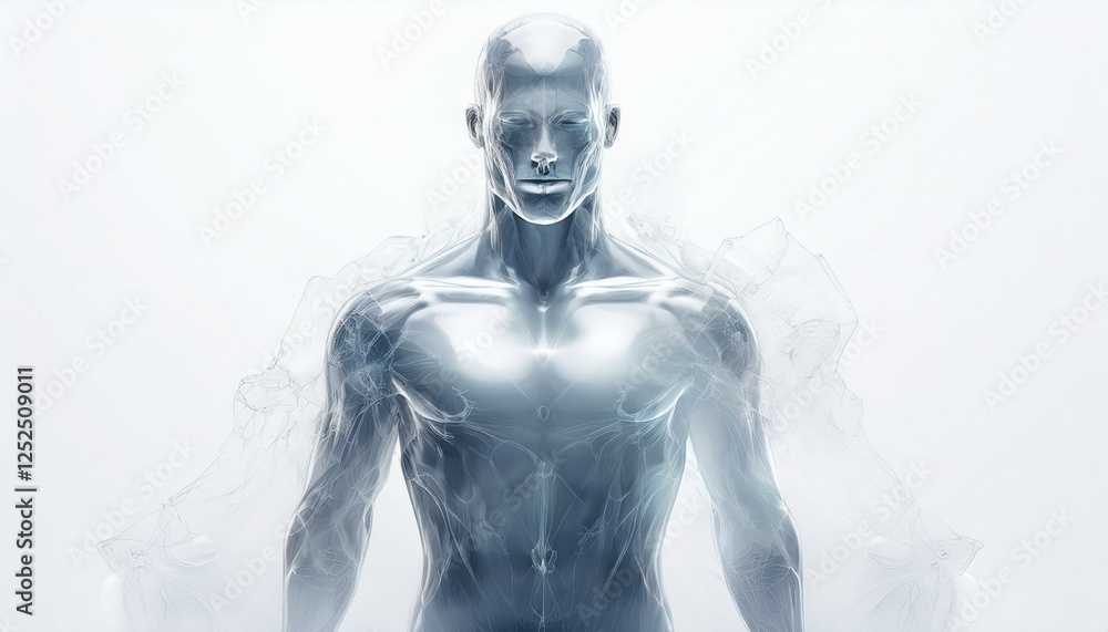 Fototapeta premium 白い背景に近未来的なマネキン