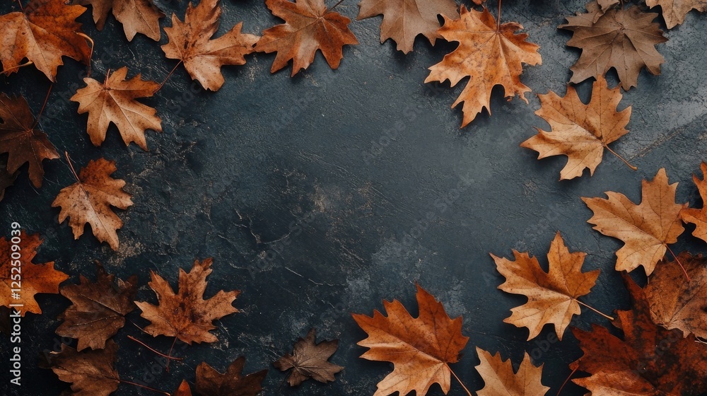Autumn background with skeleton maple leaves on a dark background Autumn background with skeleton maple leaves on a dark background