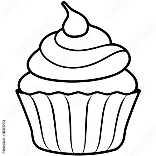 Cupcake-Themed Vector Line Art Creations