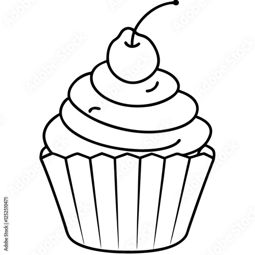 Cupcake-Themed Vector Line Art Creations