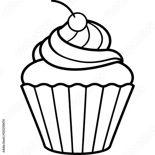 Cupcake-Themed Vector Line Art Creations