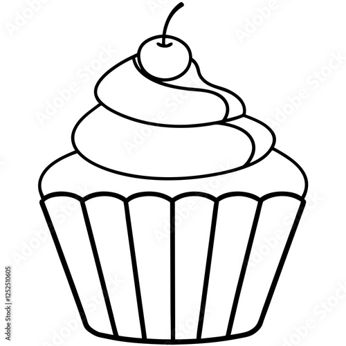 Cupcake-Themed Vector Line Art Creations