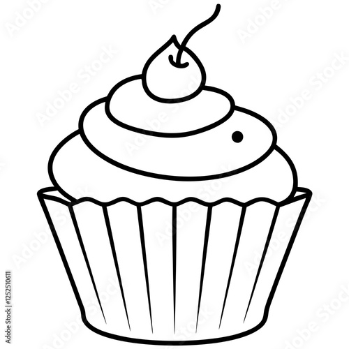 Cupcake-Themed Vector Line Art Creations